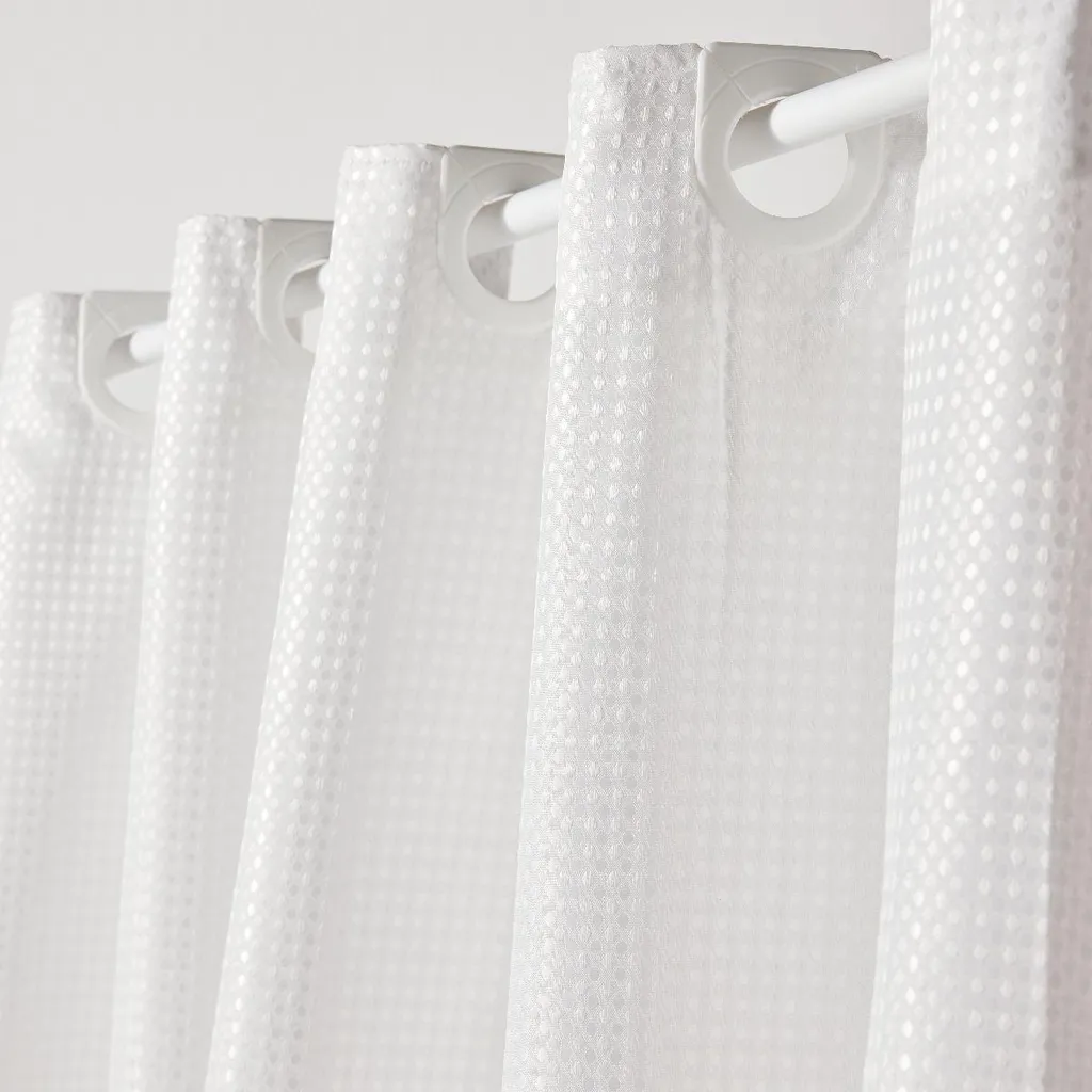 Rideau de douche textile gaufré imperméable BATHROOM - Qualité premium