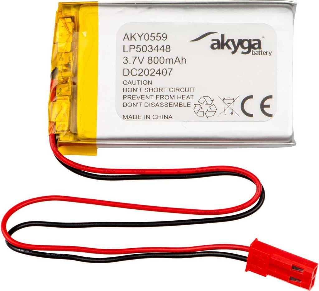 Akyga AKY0559, Akku, Silber, Lithium-Ion (Li-Ion), 8003 mAh, 3,7 V, 34 mm