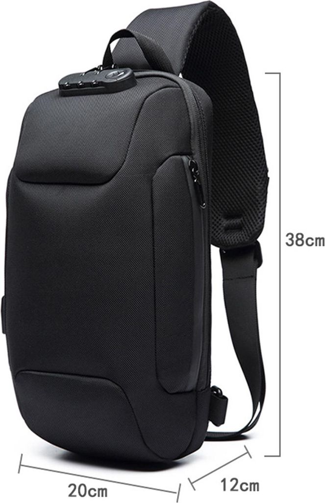 Anti-Diebstahl Sling Bag Travel Crossbody Sling Backpack Chest Bags with USB Charging Port Daypack Hiking Waterproof Shoulder Bag