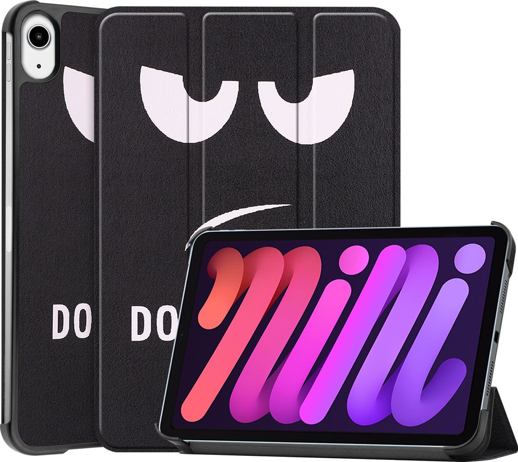 Case2go - Hülle kompatibel mit Apple iPad Mini 7 (2024) - Mit AutoWake-Funktion Faux Leather Tablet Case Schutzhülle - Fass mich nicht an