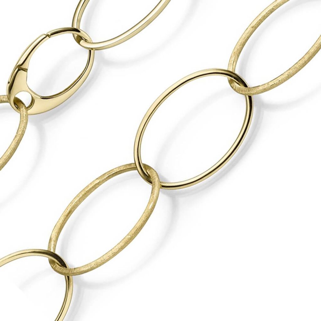 24mm Phantasie Armband Armkette aus 585 Gold Gelbgold matt glänzend 20cm