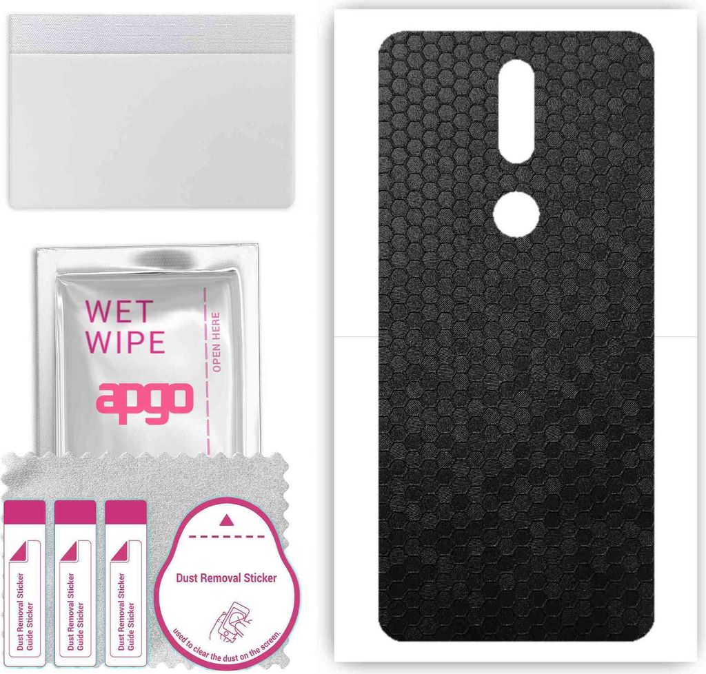 apgo Rückseite Schutzfolie, Skin, kompatibel mit Nokia 2.4, Hinten Displayschutzfolie aus Vinylfolie, kratzfest, einfache Montage - Schwarze Honig...