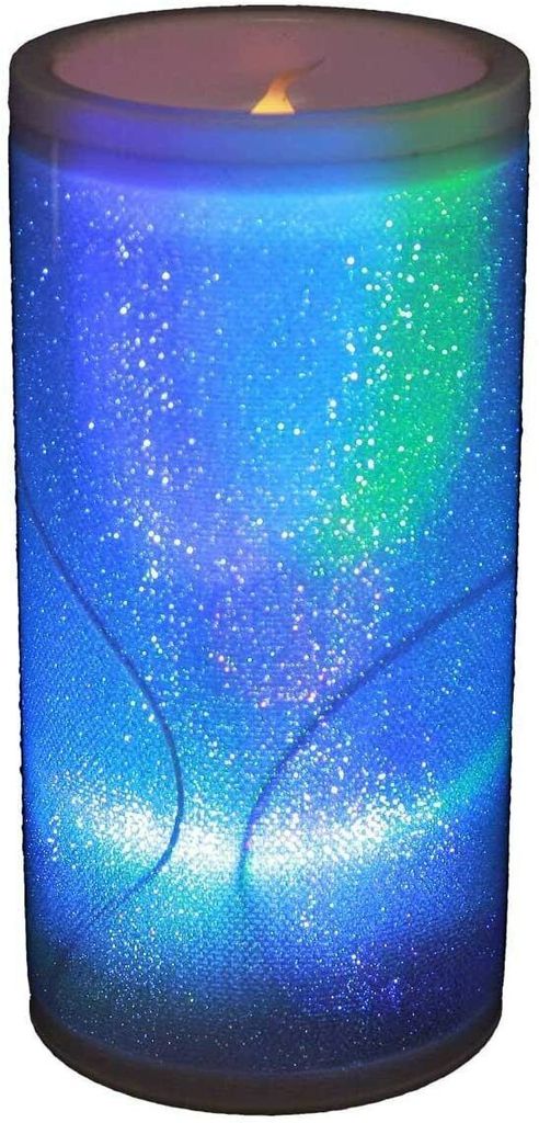 HAAC LED Kerze Ledkerze Lampe Leuchte mit Glitter Farbwechsel Regenbogen 10 cm
