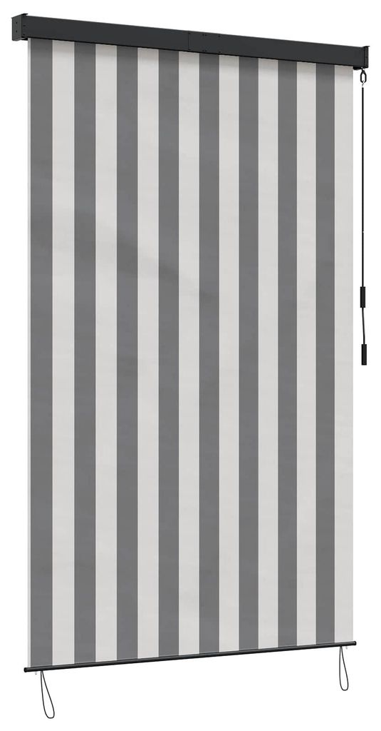 Rollo Anthrazit und Weiß 120 x 250 cm Stoff und Aluminium