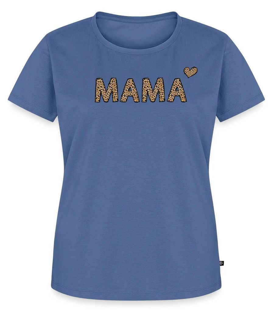 Spreadshirt Mama Leopardenprint Leo Print Frauen Premium T-Shirt, XXL, Taubenblau