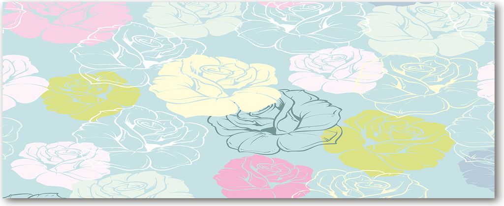 Tulup Leinwandbild - 125x50 cm - Wandkunst - Drucke auf Leinwand - Leinwanddruck - Blumen & Pflanzen - Mehrfarbig - Rosen