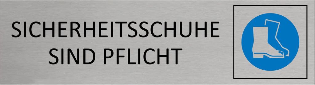 CombiCraft Aluminium Türschild Sicherheitsschuhe sind Pflicht 165x45mm mit 3M-Tape
