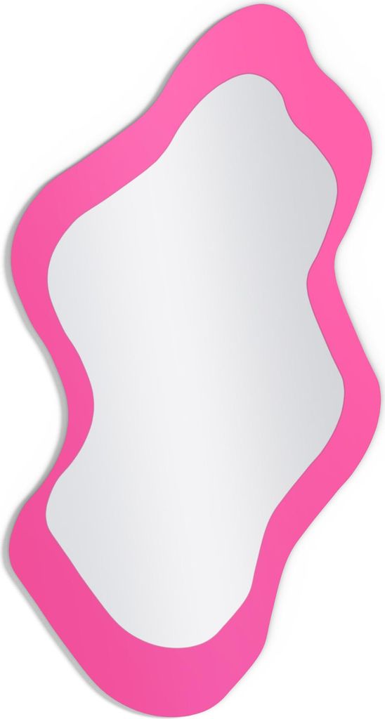 DEQORI Wandspiegel Organisch 48,9x93,8 cm 'Unifarben - Rosa' Spiegel Badspiegel Bad