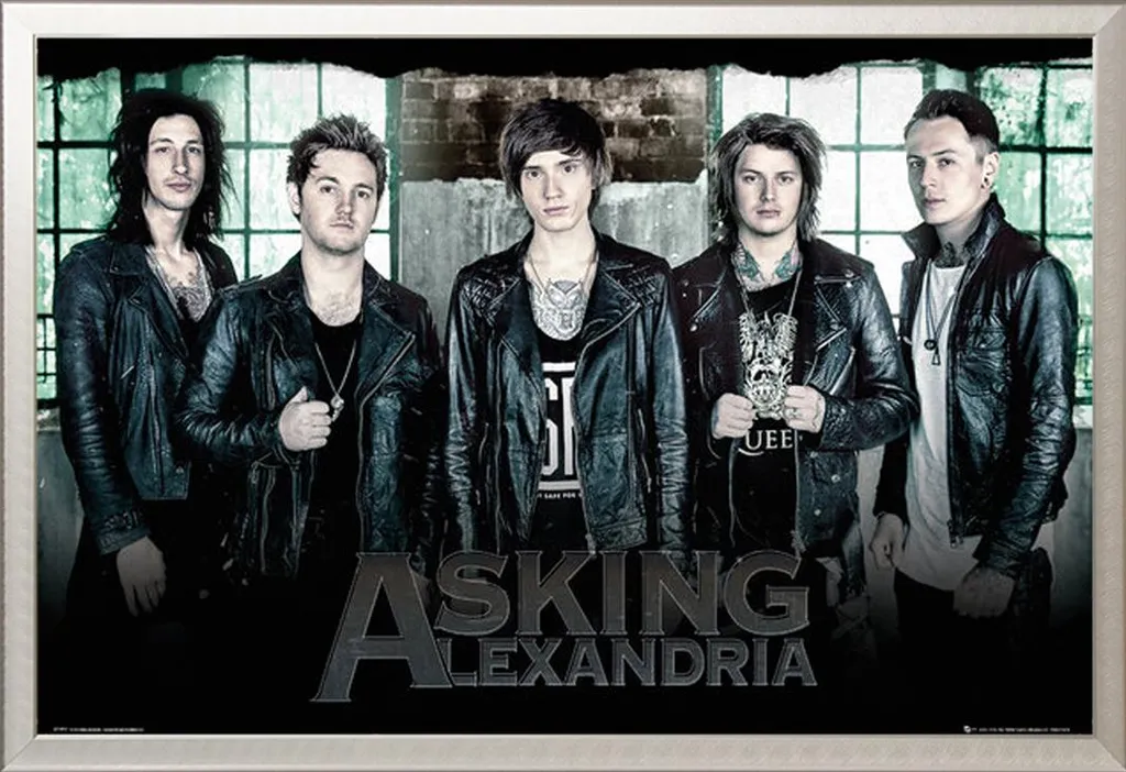 Décoration Murale Asking Alexandria : Poster avec Cadre Argenté en Alu