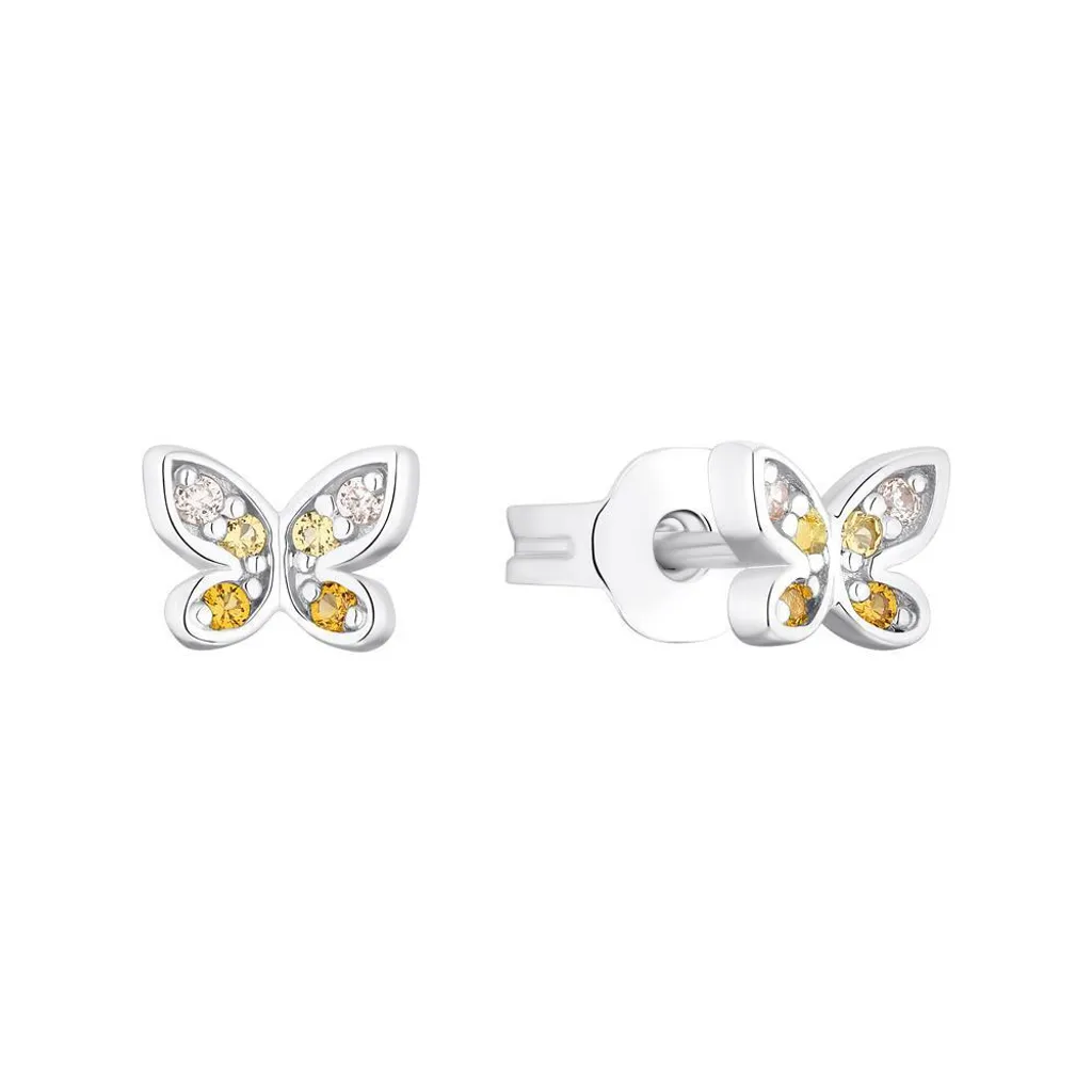 Princess Lillifee 2035992 Orecchini a perno con farfalla e pietre