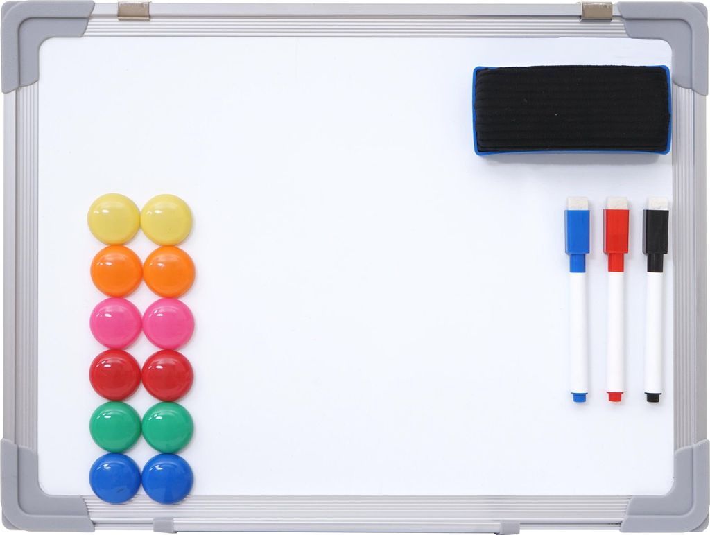 Whiteboard HWC-C84, Magnettafel Memoboard Pinnwand, inkl. Zubehör 40x30cm