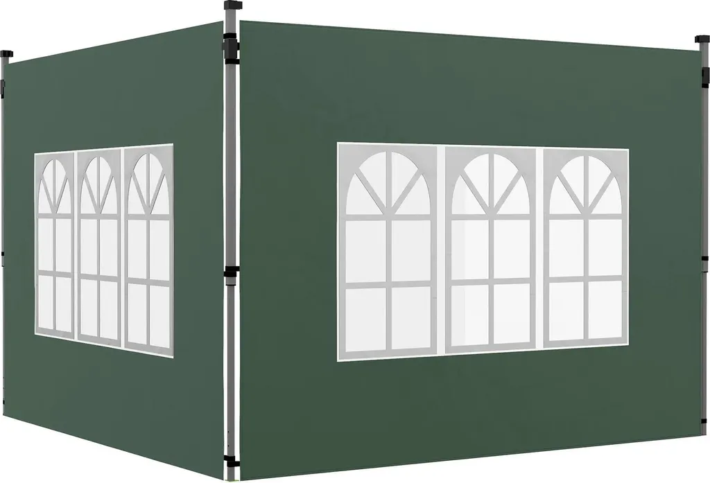 Lot de 2 parois latérales pour tonnelle 295x195 cm en tissu Oxford vert