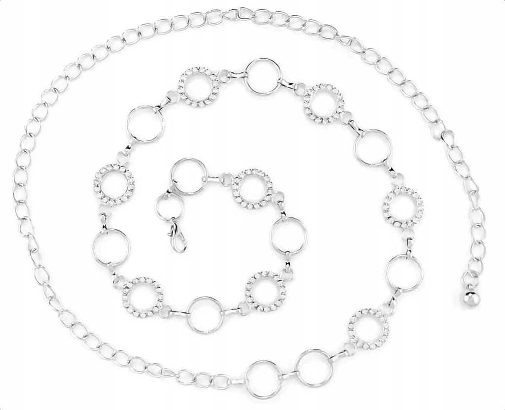 Cintura decorativa da donna per abiti, catena in metallo, elegante argento