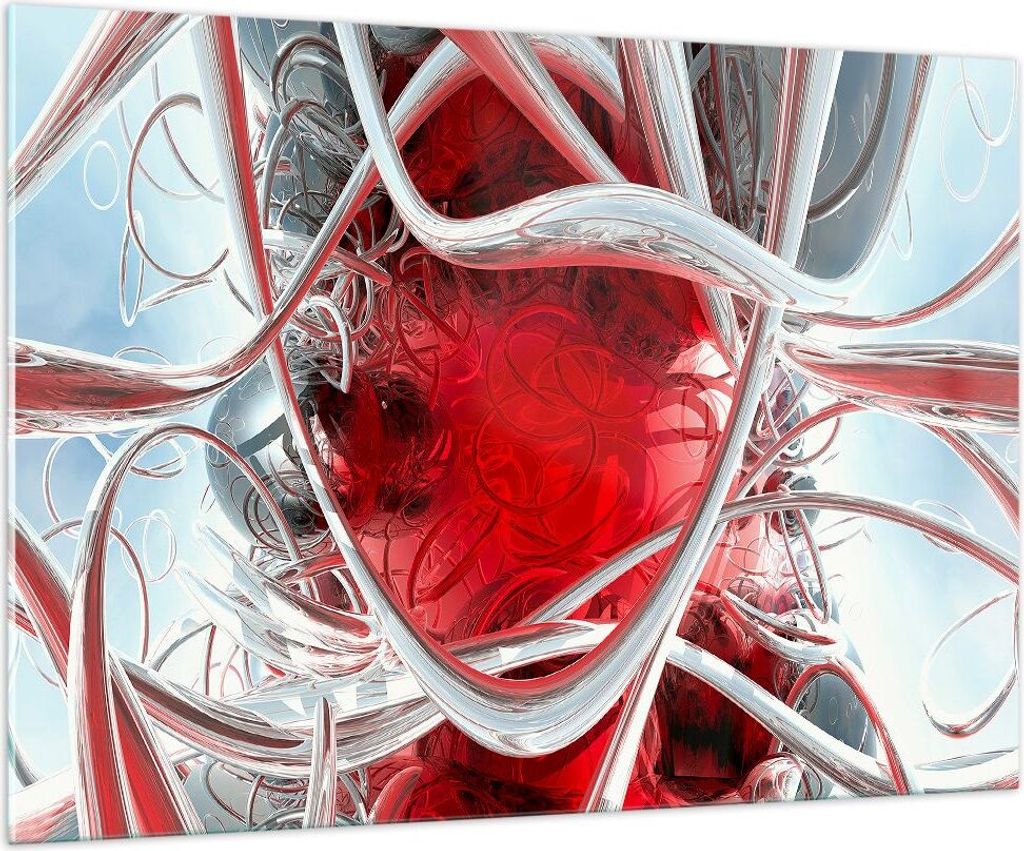 Bilder auf glas - Abstrakt zusammensetzung 3d grafiken - 100x70cm - Glasbilder - Wandbilder - Kunstdruck - Wanddekoration aus Glas - Glas Bilder - ...