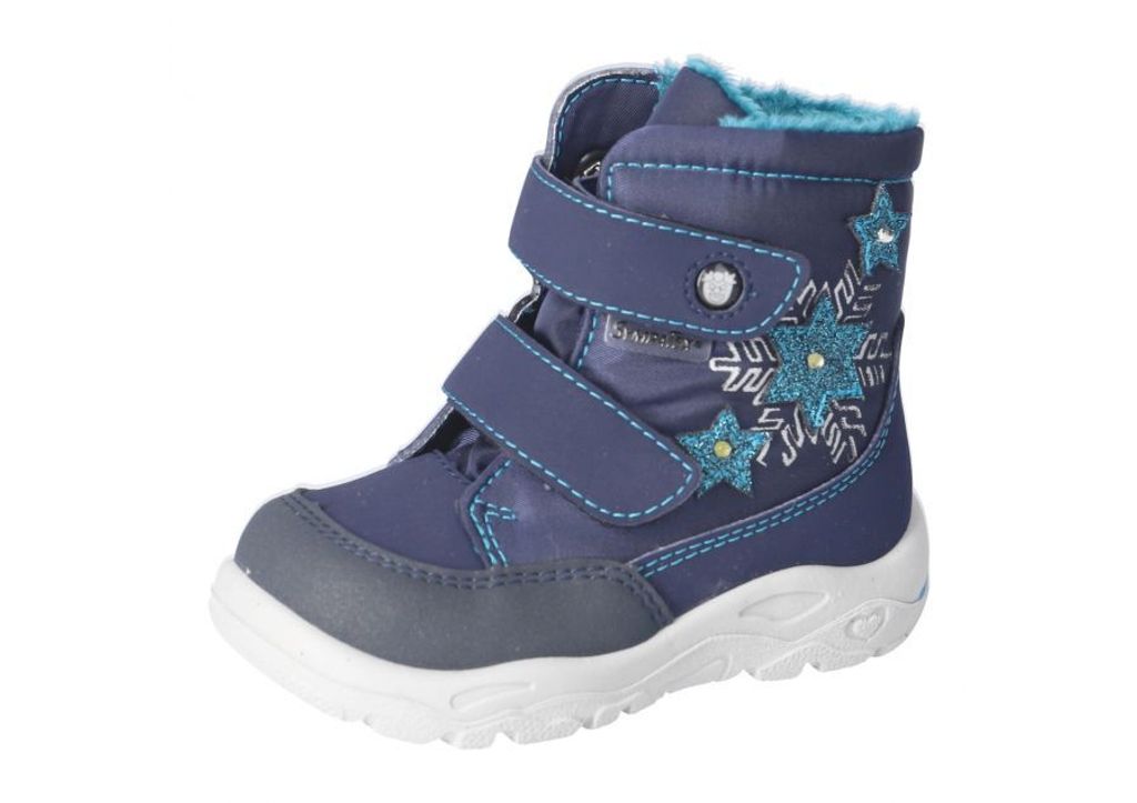 RICOSTA Boots MADDIE von PEPINO Schick und warm durch den Winter HighTech/Textil Klettverschluss Lammwollfutter Mädchen Nautic/Marine Blau Größe 25