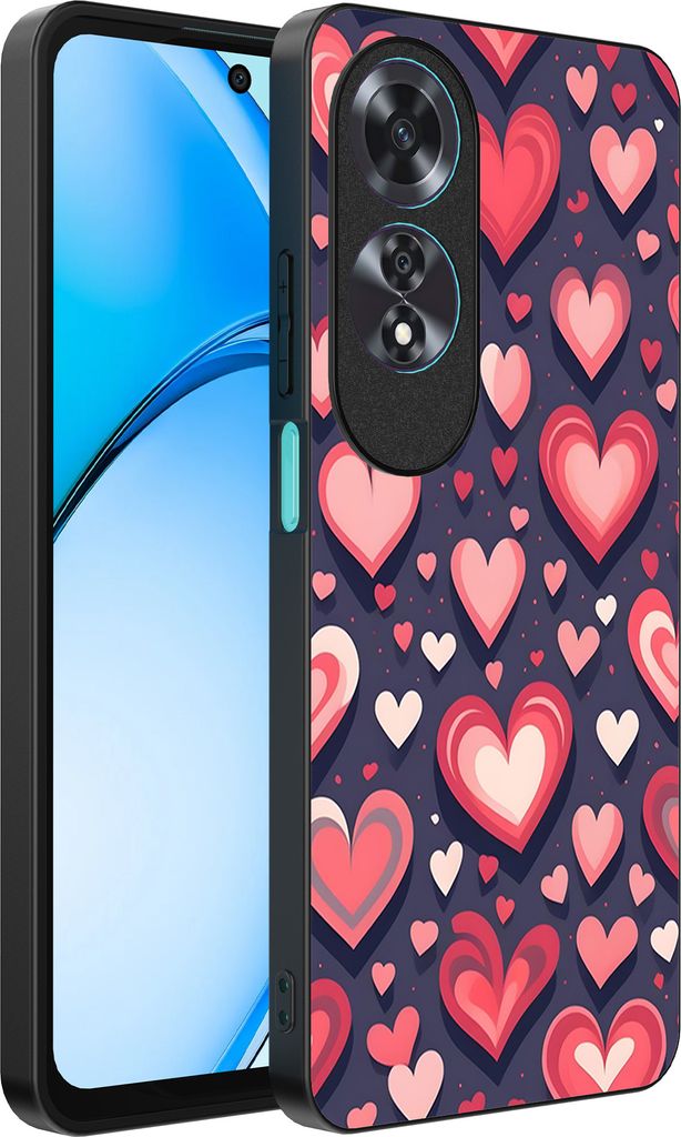 Smartphonica Telefon Fall geeignet für Oppo A60 mit Herzen Impressum - TPU Backcover Fall mit Herz-Design