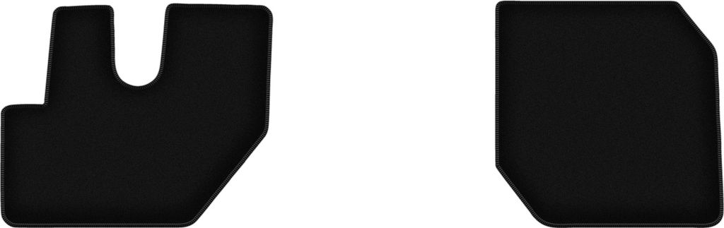 Wielganizator Velours-Autoteppiche vorne – passend für Renault D. (Lkw, Bj. 2013-) – schwarz, passgenau, mit Befestigungen set 2 Stk.