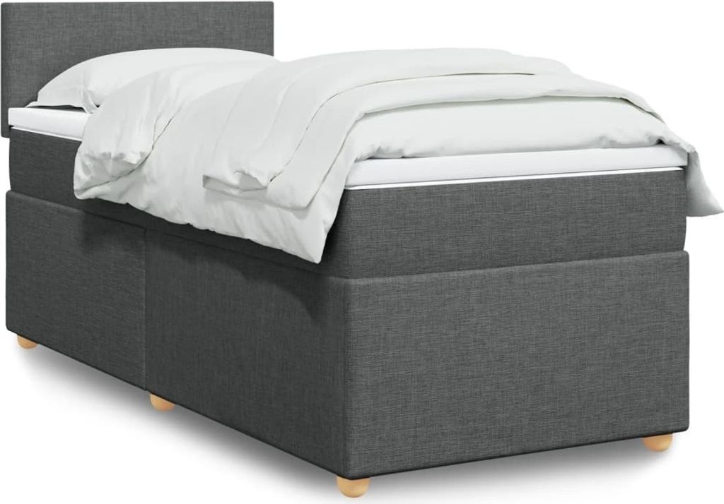 Maison Exclusive - Boxspringbett mit Matratze Dunkelgrau 80x200 cm Stoff