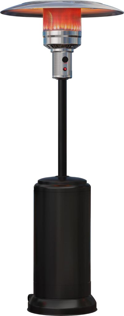 ABBEY | Gasheizstrahler | 2,2m | Schwarz | 12kW | Heizpilz, Terrassenheizstrahler, Terrassenheizer, Heizstrahler Gas