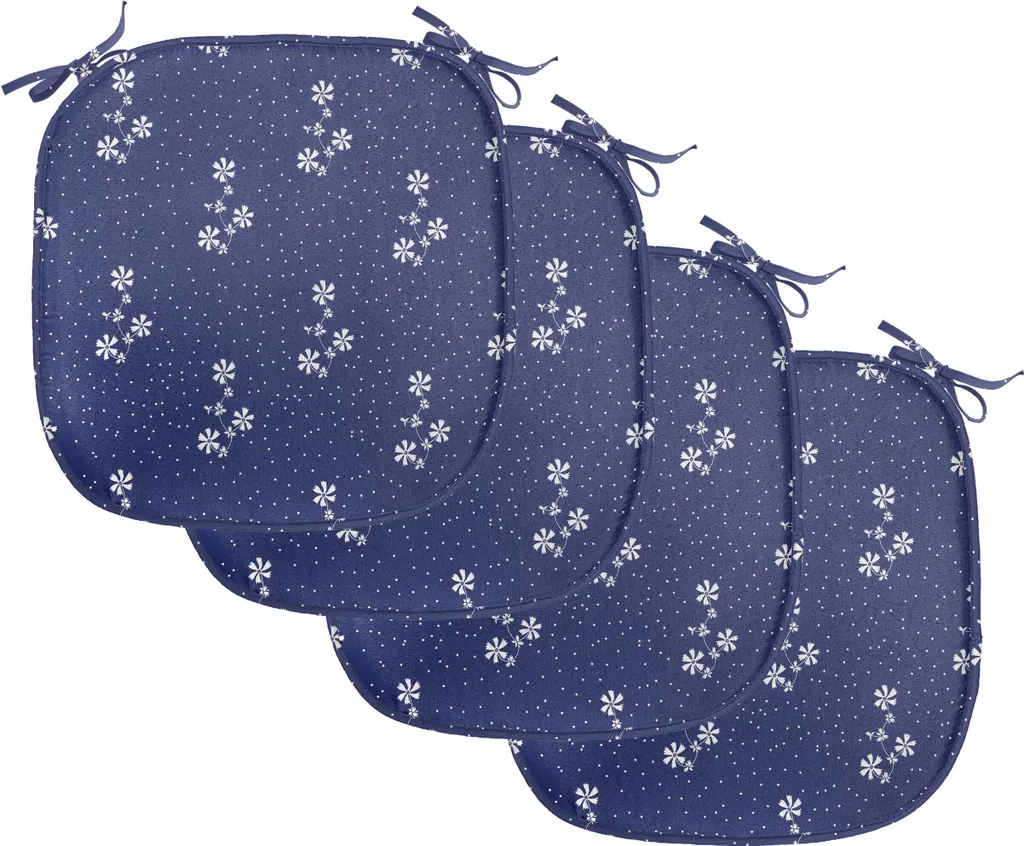 Coussins pour Chaises de Salle à Manger 40x40 cm avec Fixation Lot de 4