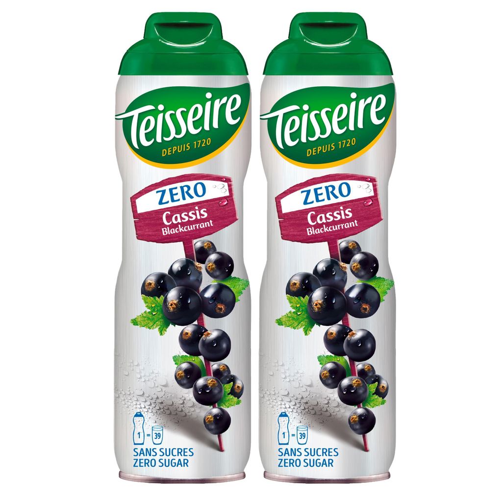 Teisseire Sirup Cassis zero Zucker 600ml - Cocktails Produktbild 