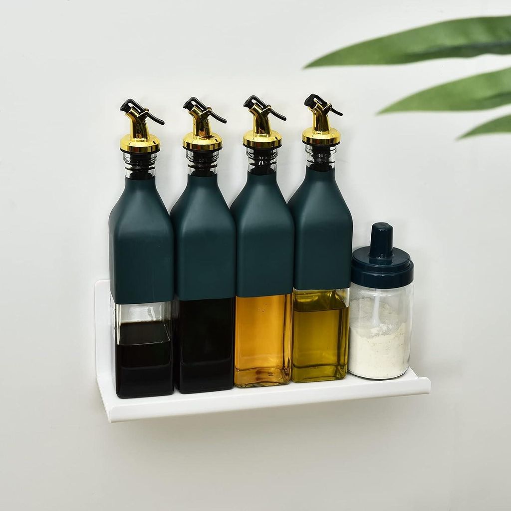 Schwebendes Wandregal Acryl 2 Stück Weiß 30 cm - Hängendes Küchenregal, Bücherregal, Bilderrahmen - Ohne Bohren - Zum Kleben - Badezimmerwandr...