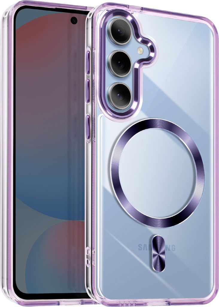 Avizar, MagSafe Hülle für Samsung Galaxy S24 / S25 Cristal Color, Violett