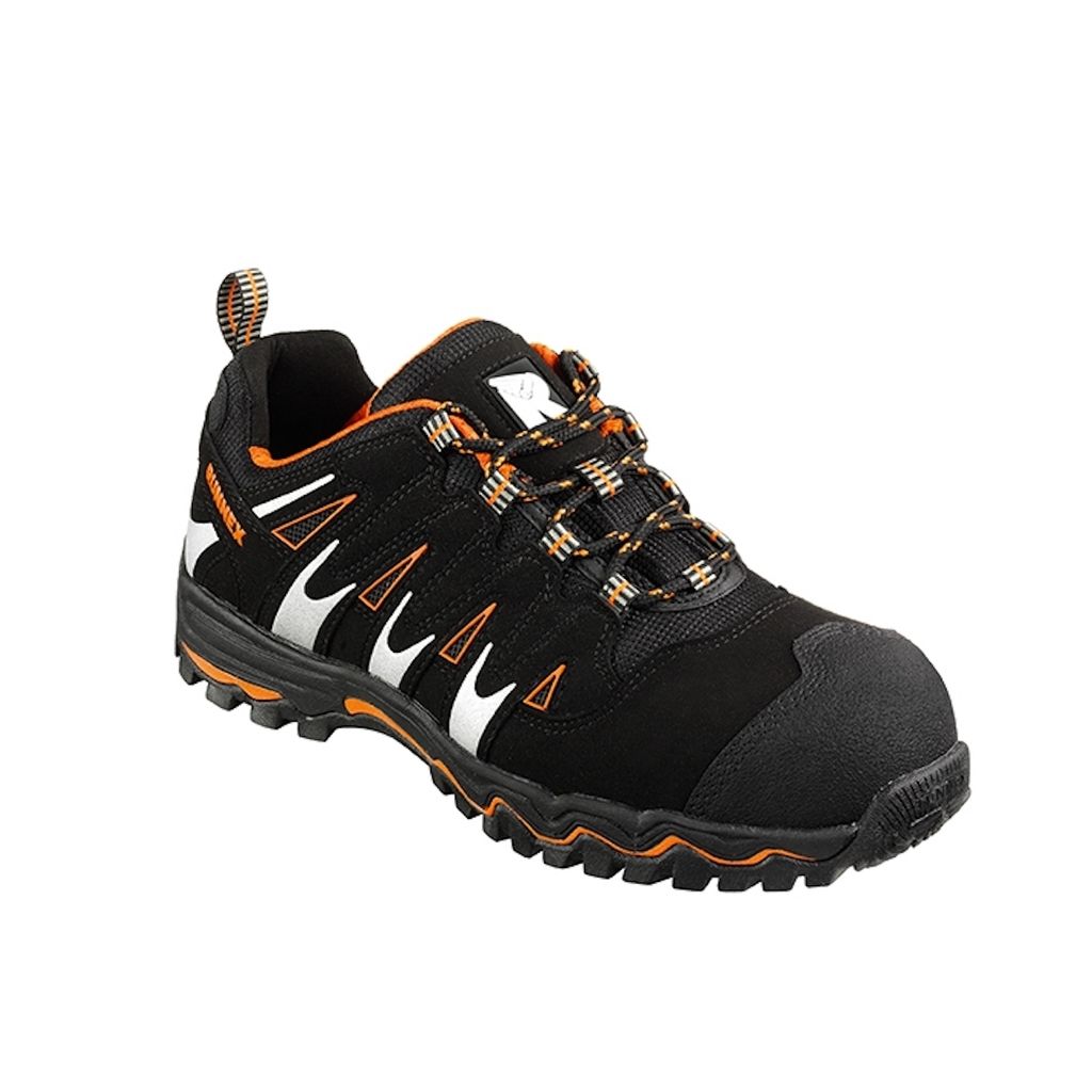 RUNNEX S1P-Sicherheitshalbschuhe LightStar, Schwarz/Orange/Silber