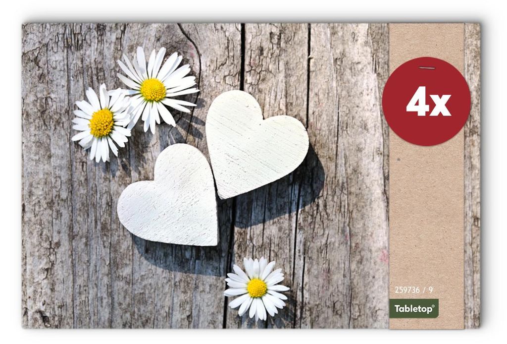 Abwaschbare Tischsets 4er Set Landhaus-Stil Blumen & Produktbild 