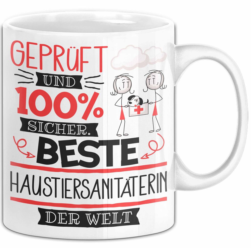 Beste Haustiersanitäterin Der Welt Tasse Geschenk für Eine Haustiersanitäterin Und Sicher Geschenkidee Geburtstag Weihnachten (Weiß)