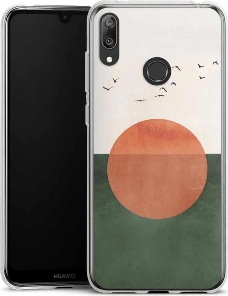 DeinDesign Handyhülle für Huawei Y7 (2019) Silikon Hülle Case Smartphone Schutzhülle Sonnenschein Sonnenuntergang Vogel