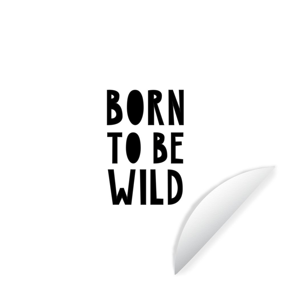 MuchoWow Runde Wandtattoo - Wandsticker Tapete Aufkleber Zitate - Geboren um wild zu sein - Baby - Kinder - Sprichwörter Ø 80 cm Selbstklebend ...