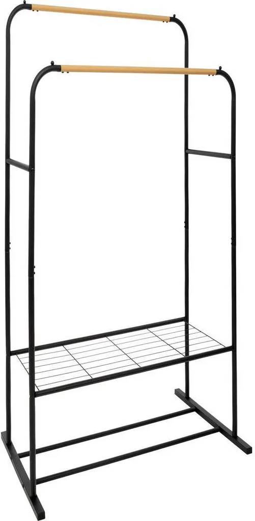 Portemanteau Artemis noir à double rangée robuste et gain de place