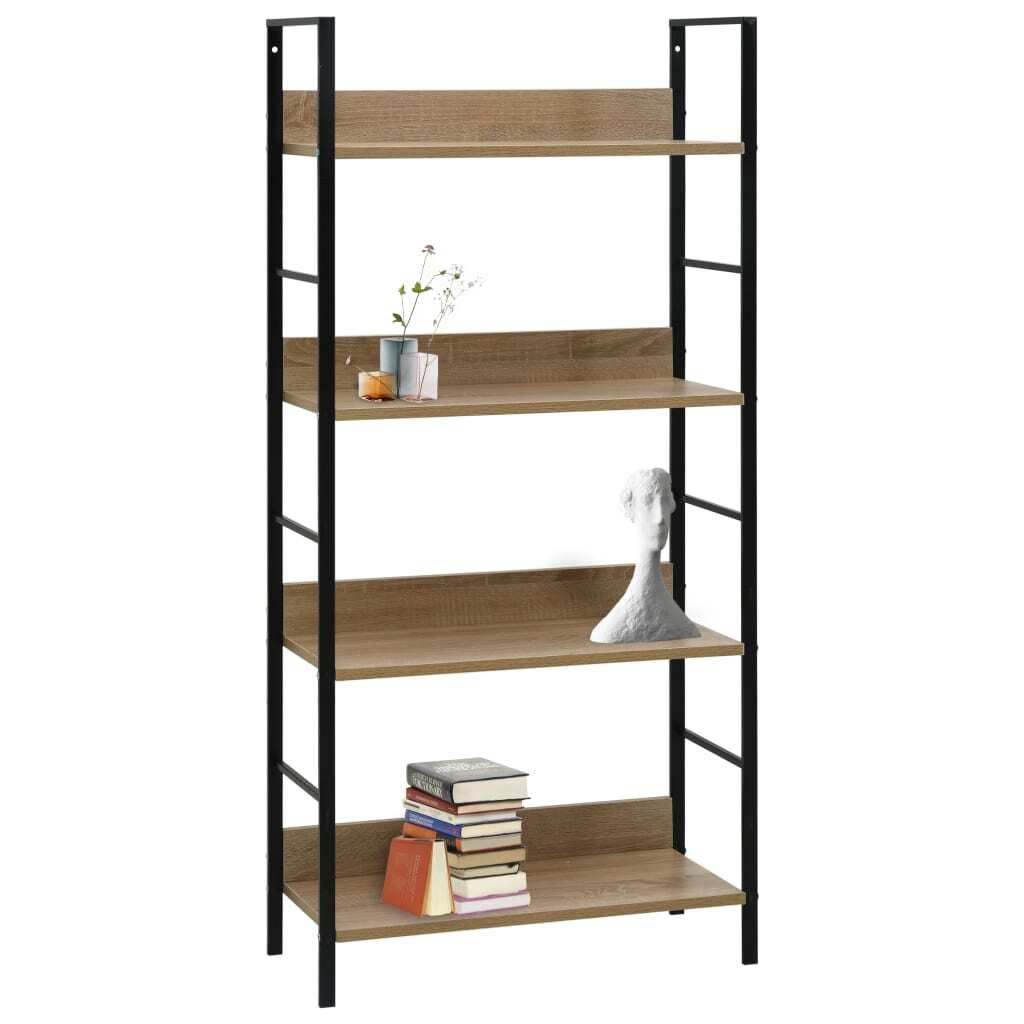 "2026 Aktion"Bücherregal - CLORIS - Standregal - Robust und langlebig - 4 Regalböden Eiche 60×27,6×124,5 cm Holzwerkstoff - NeuMöbel1137555