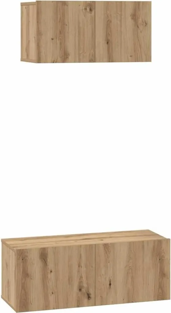 vidaXL Mobile TV a Parete 2 Pezzi Legno Quercia Artigianale