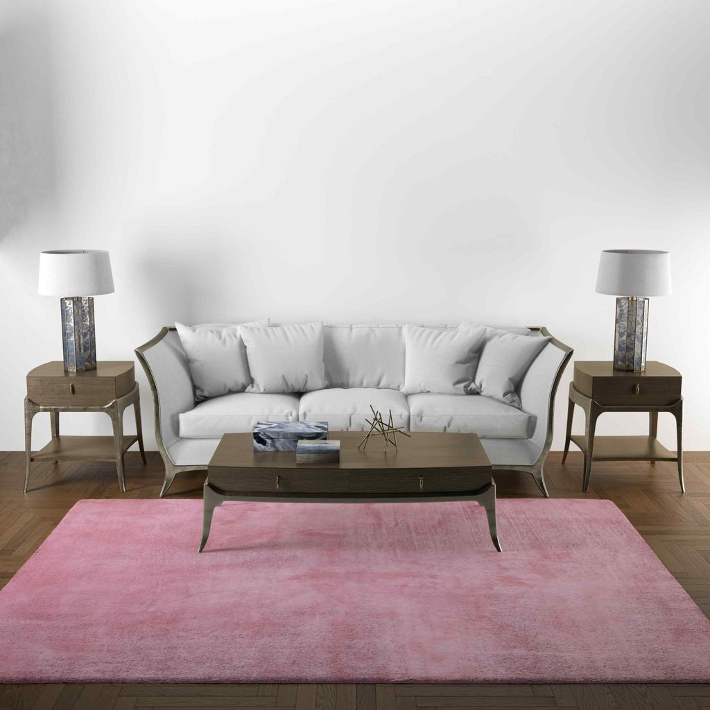 Teppich Rechteckig Kurzflor-Teppich für Wohnzimmer, Waschbar Faltbar, Super Soft, Weich, 80x300 cm, rosa