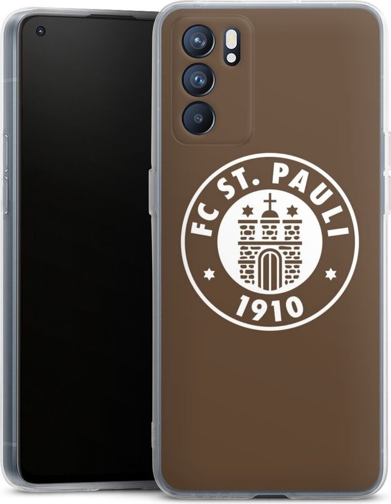 DeinDesign Handyhülle für Oppo Reno 6 5G Silikon Hülle Case Smartphone Schutzhülle FC St. Pauli Offizielles Lizenzprodukt Wappen