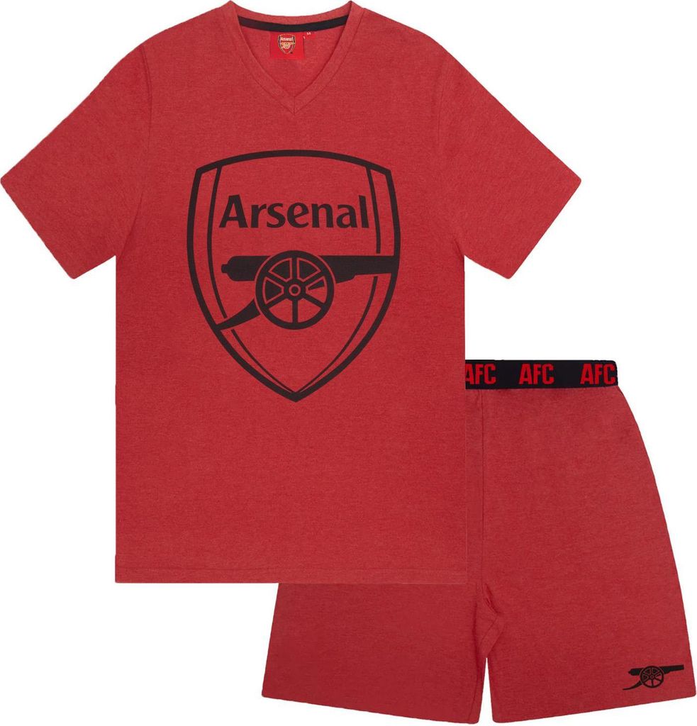 Arsenal FC - Schlafanzug mit Shorts für Herren GF720 (M) (Rot meliert)