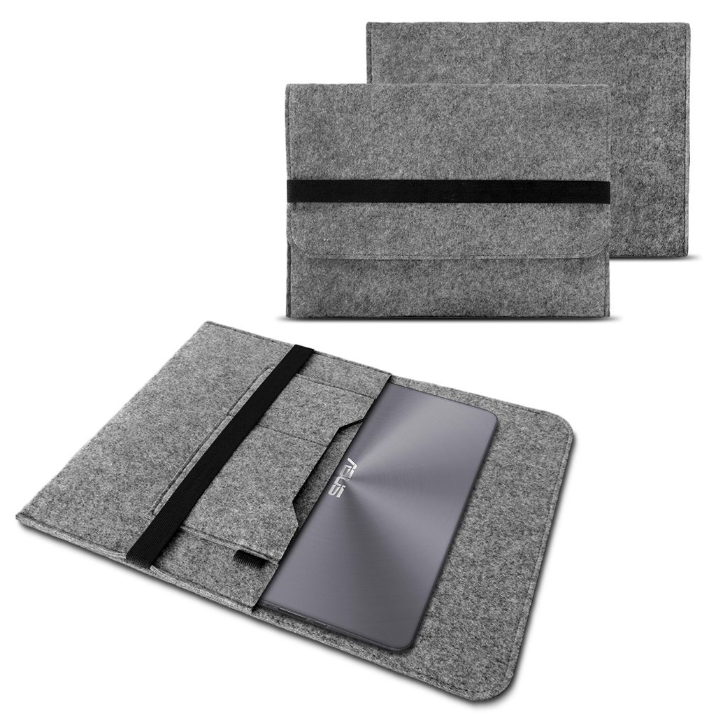 Filz Tasche für Asus Vivobook 14 Hülle Schutzhülle Notebook Sleeve Schutz CaseFarben:Grau