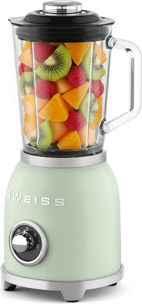 Blender Smoothie Vintage SWEISS MXV7 Vert - Mixeur Rétro Puissant 1,5L