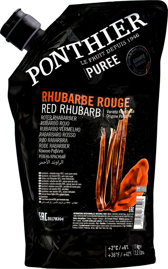 Food-United RHABARBER ROT PÜREE Süß-Gemüse-Püree von Ponthier 24x 1KG