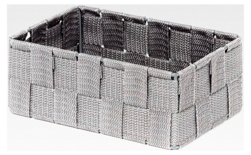 Schubladen Organizer STAN M, 18 x 12 x 7 cm, Grau, Aufbewahrungsbox aus Rayon-Gurtband