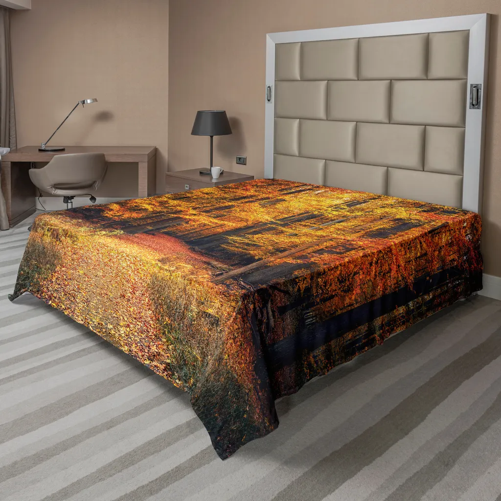 Drap de lit forêt automnale pour ambiance cocooning et déco naturelle