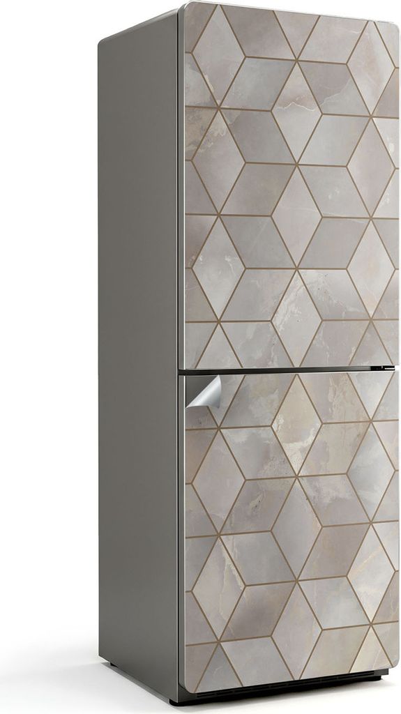 Zartes sechseckiges Muster – Kühlschrank Aufkleber – Klebefolie Kühlschrank – Kühlschrank Dekor – Kühlschrankfolie selbstklebend – K...
