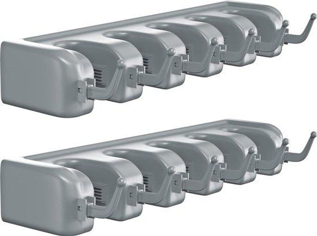 Gartengerätehalterer Wand 2 Stücke, Gartengerätehalterer mit 5 Schnellverschlüssen und 6 Haken, Werkzeughalter für Gartenwerkzeug, Küche, Bad...