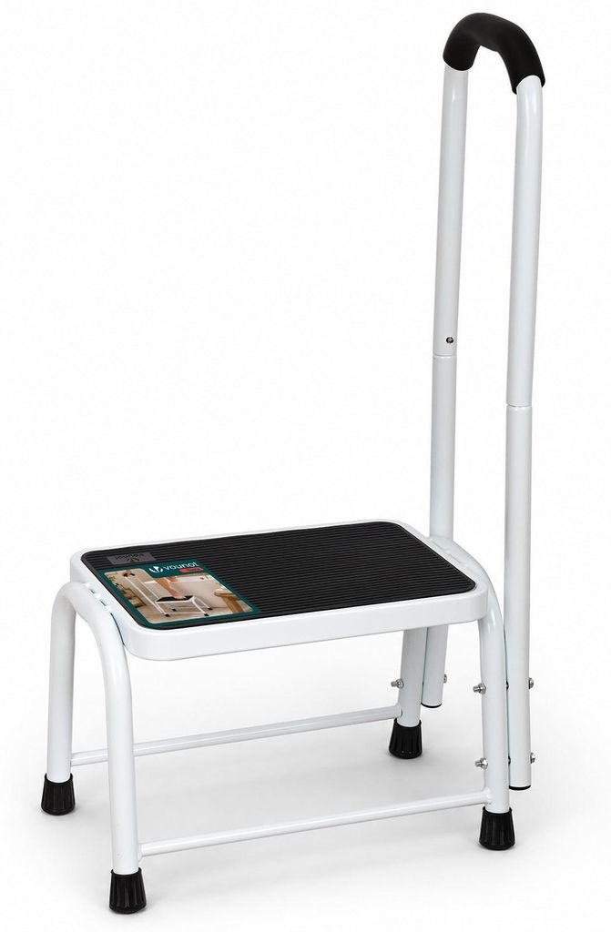 VOUNOT® Metall Tritthocker, Trittstufe mit Handlauf & Produktbild 