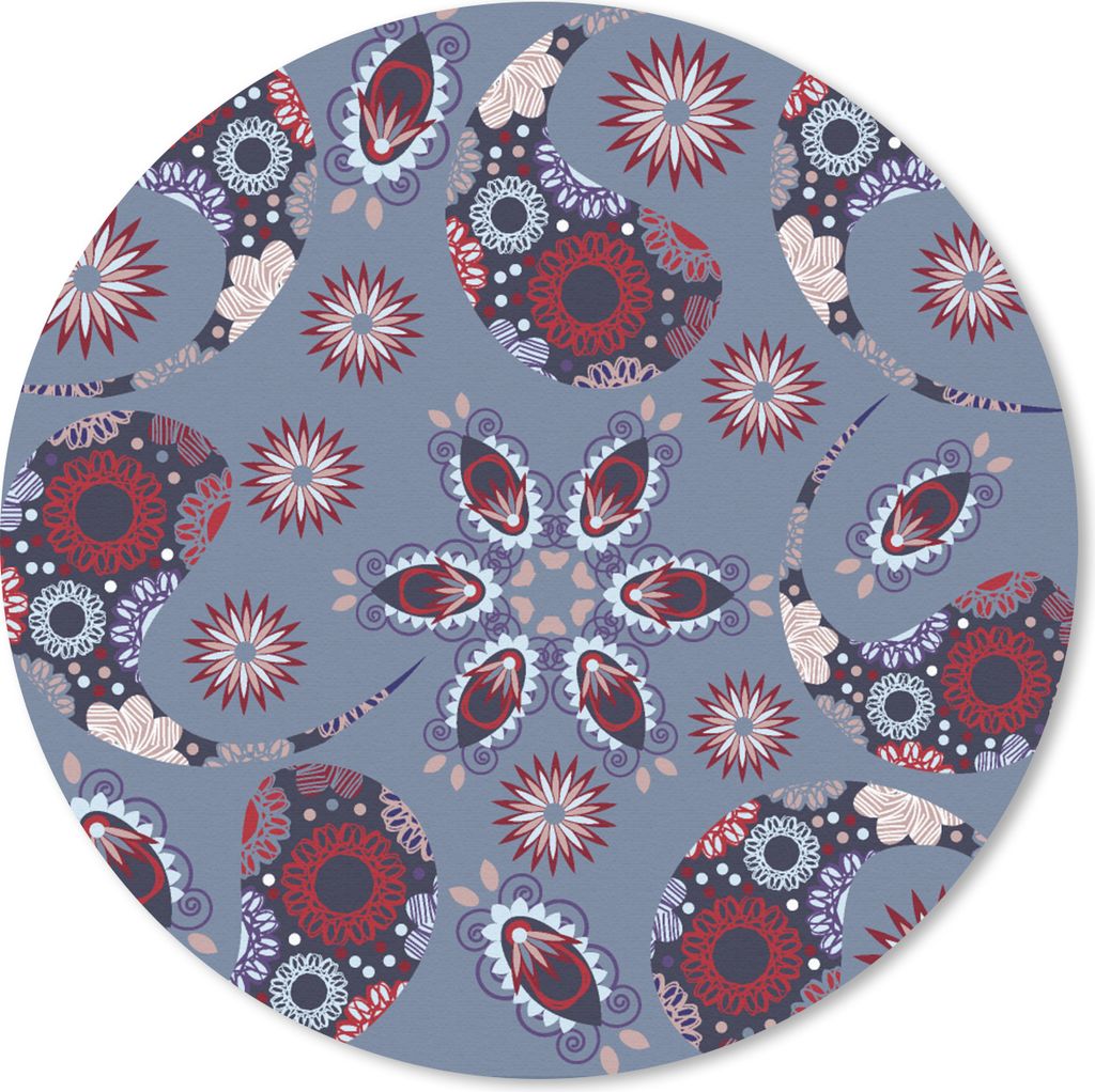 MuchoWow Mauspad Mousepad Paisley - Blumen - Muster 40x40 cm - Mousepads - Maus Mat - Pad - Mausunterlage - Schreibtisch Accessoires