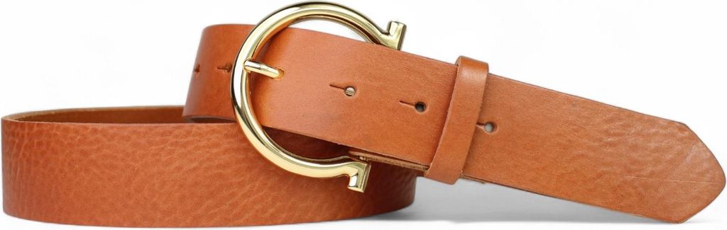 FRONHOFER Best&Timeless hochwertiger Damengürtel 4 cm, goldene Schnalle Hufeisenform, vegetabiles Naturleder