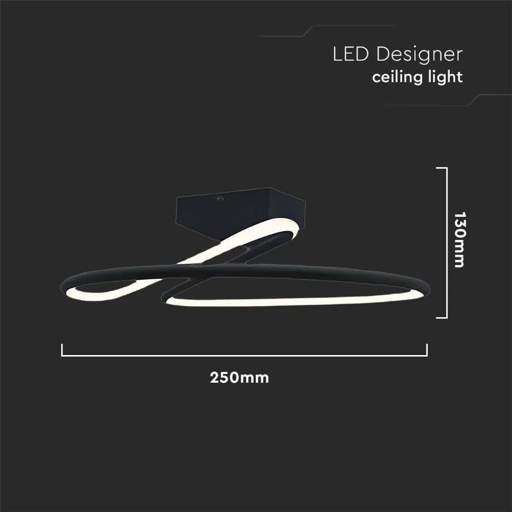 Luminaire Plafonnier Carré LED 20W Noir 4000K pour Éclairage Design