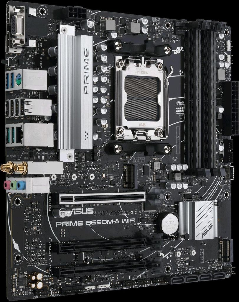 ASUS PRIME B650M-A-CSM, AMD, Sockel AM5, AMD Ryzen 7000 Series, Sockel AM5, DDR5-SDRAM, 128 GB